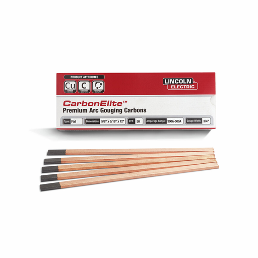 CarbonElite® Flat Gouging Electrodes - 5/8 X 3/16 x 12 in