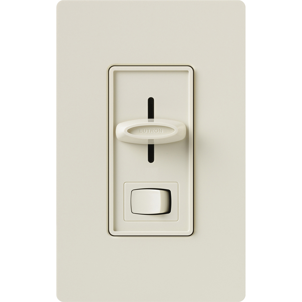 Product image for Lutron Electronics S-600P-LA 600 W 120 VAC Light Almond 1-Pole Incandescent/Halogen Preset Slide Dimmer with On-Off Switch