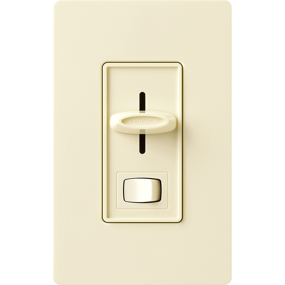 Product image for Lutron S-600P-AL 1-Pole 120 VAC 600 W Almond Incandescent/Halogen Preset Slide Dimmer with On-Off Switch