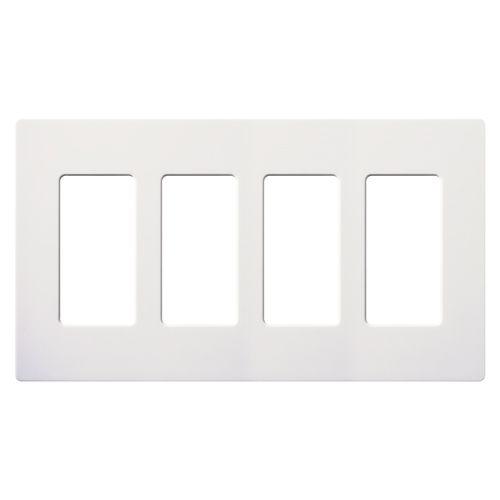 Lutron CW-4-WH 4-Gang White Stainless Steel Standard 4 Dimmer Designer Wallplate Lutron CW-4-WH 4-Gang White Stainless Steel Standard 4 Dimmer Designer Wallplate