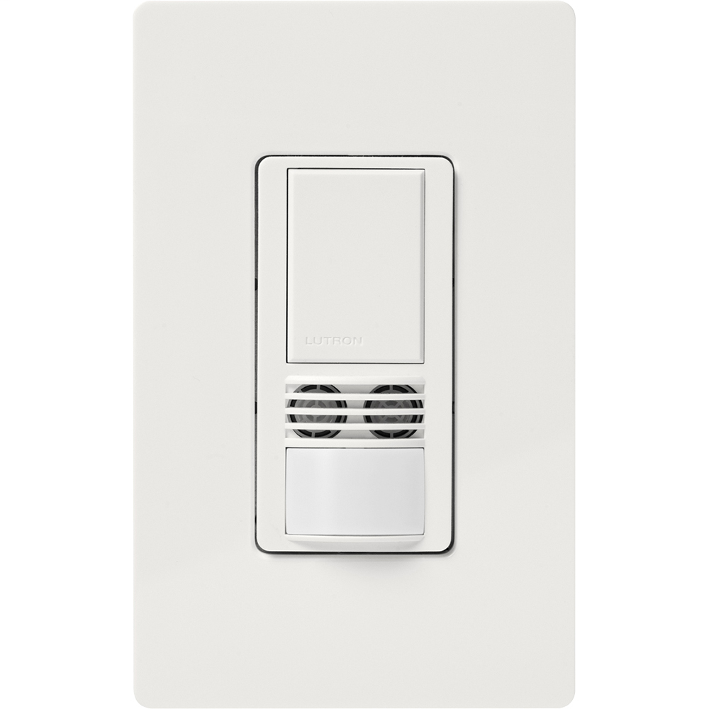 Lutron Electronics MS-A102-WH 120 to 277 VAC 6 Amp 1-Pole White Dual Technology Occupancy Sensor Switch Lutron Electronics MS-A102-WH 120 to 277 VAC 6 Amp 1-Pole White Dual Technology Occupancy Sensor Switch