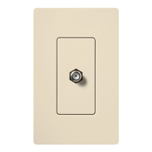 Product image for Lutron Electronics SC-CJ-ES 75 Ohm Eggshell Snap-In F-Connector Coaxial Cable Jack