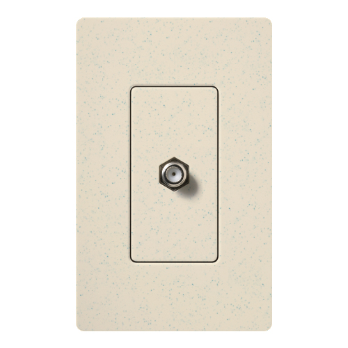 Product image for Lutron Electronics SC-CJ-LS 75 Ohm Limestone Snap-In F-Connector Coaxial Cable Jack