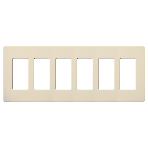 Product image for Lutron Electronics SC-6-ES 6-Gang Eggshell Polycarbonate Standard Designer Wallplate