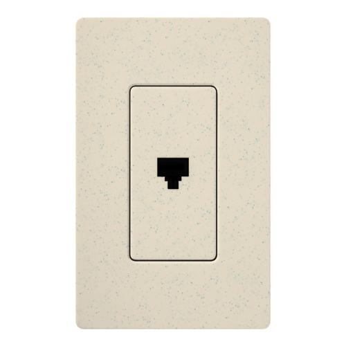 Product image for Lutron Electronics SC-PJ-LS RJ11 Limestone 6-Conductor Snap-In Telephone Jack