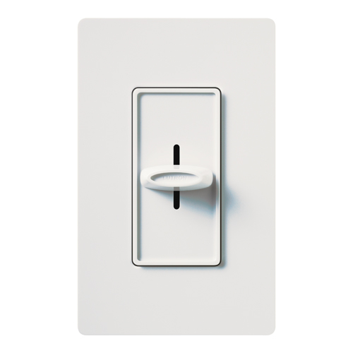 Product image for Lutron S-600-WH 600 W 120 Volt White 1-Pole Incandescent/Halogen Slide Dimmer