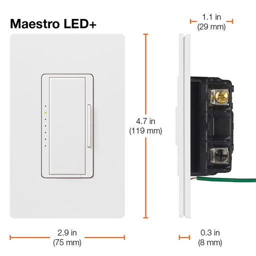 Lutron MACL153MWH 3Way 150W CFL/LED MAESTRO Dimmer White