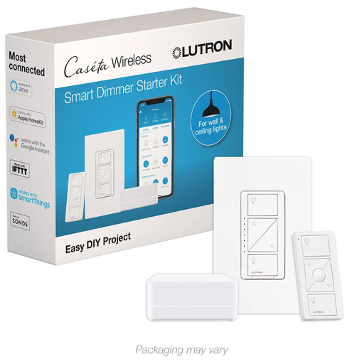 Product image for Lutron P-BDG-PKG1W Caseta Dimmer Starter Kit