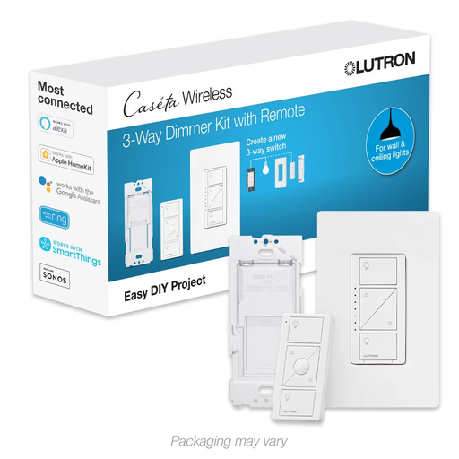 Product image for Lutron P-DIM-3WAY-WH Caseta Wireless 3-Way Dimmer Kit w/ Remote