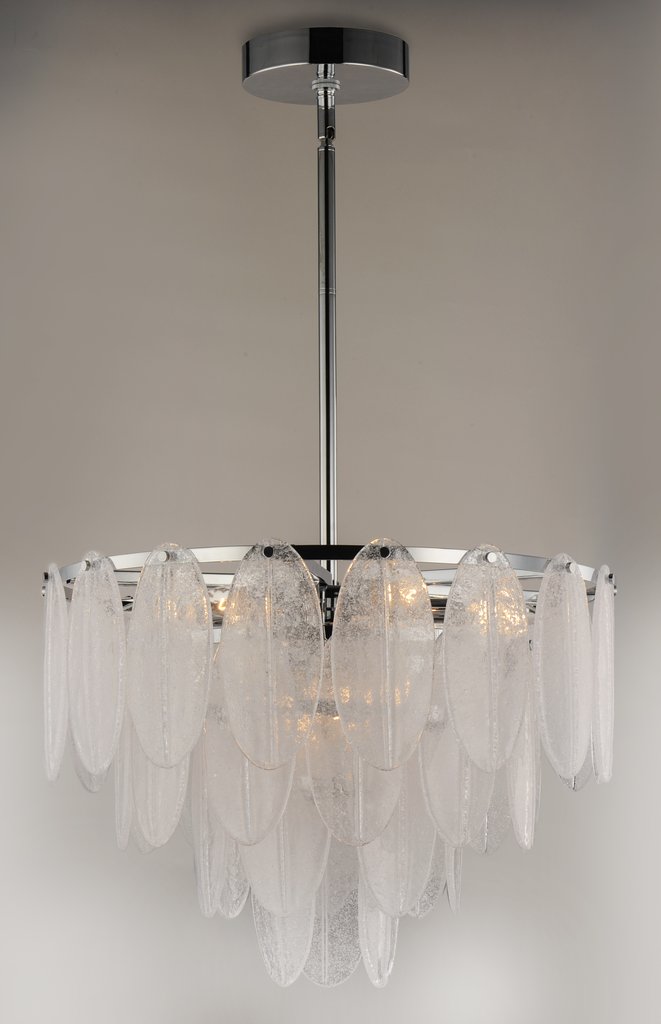 Glacier 9-Light Chandelier, White / Polished Chrome
