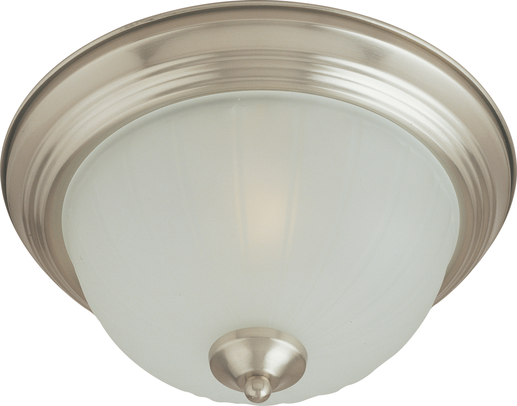Product image for Essentials 1 Light Flush Mount - Satin Nickel w/ Frosted Glass
