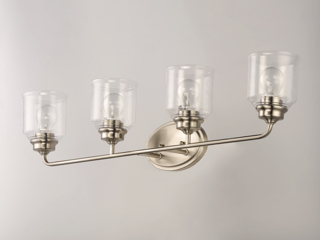 Acadia 4-Light Bath Vanity, Satin Nickel