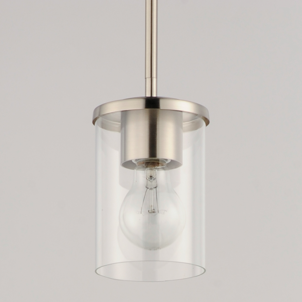 Corona 1-Light Mini Pendant, Satin Nickel