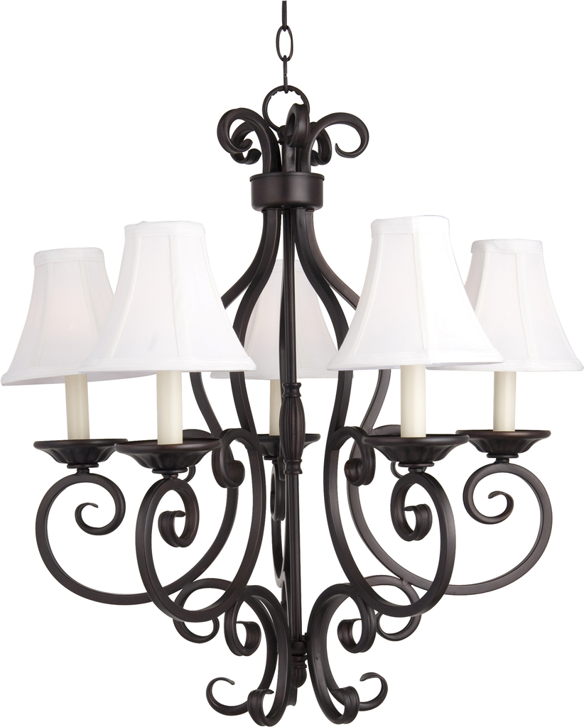 Product image for Manor 5 Light Chandelier w/ Shades - Oil Rubbed Bronze