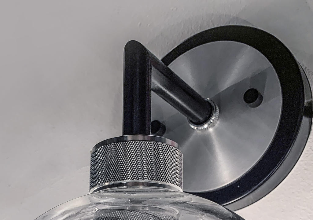 Vessel 2-Light Bath Vanity, Black / Brushed Aluminum