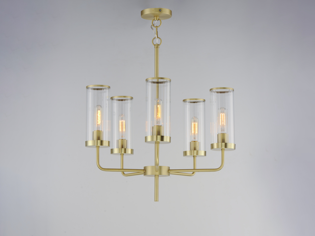 Crosby 5-Light Chandelier, Satin Brass