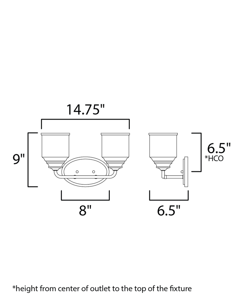 Acadia 2-Light Bath Vanity, Black