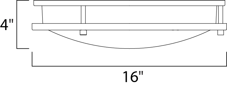 Linear LED 16" LED Surface Mount, Satin Nickel