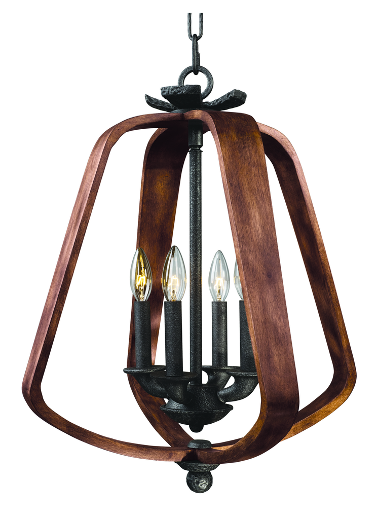 Product image for Road House 4 Light Chandelier - Barn Wood/Iron Ore