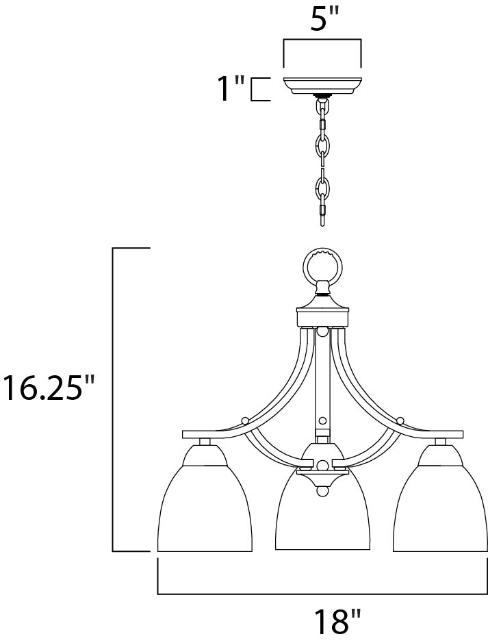 Axis 3-Light Chandelier, Oil Rubbed Bronze