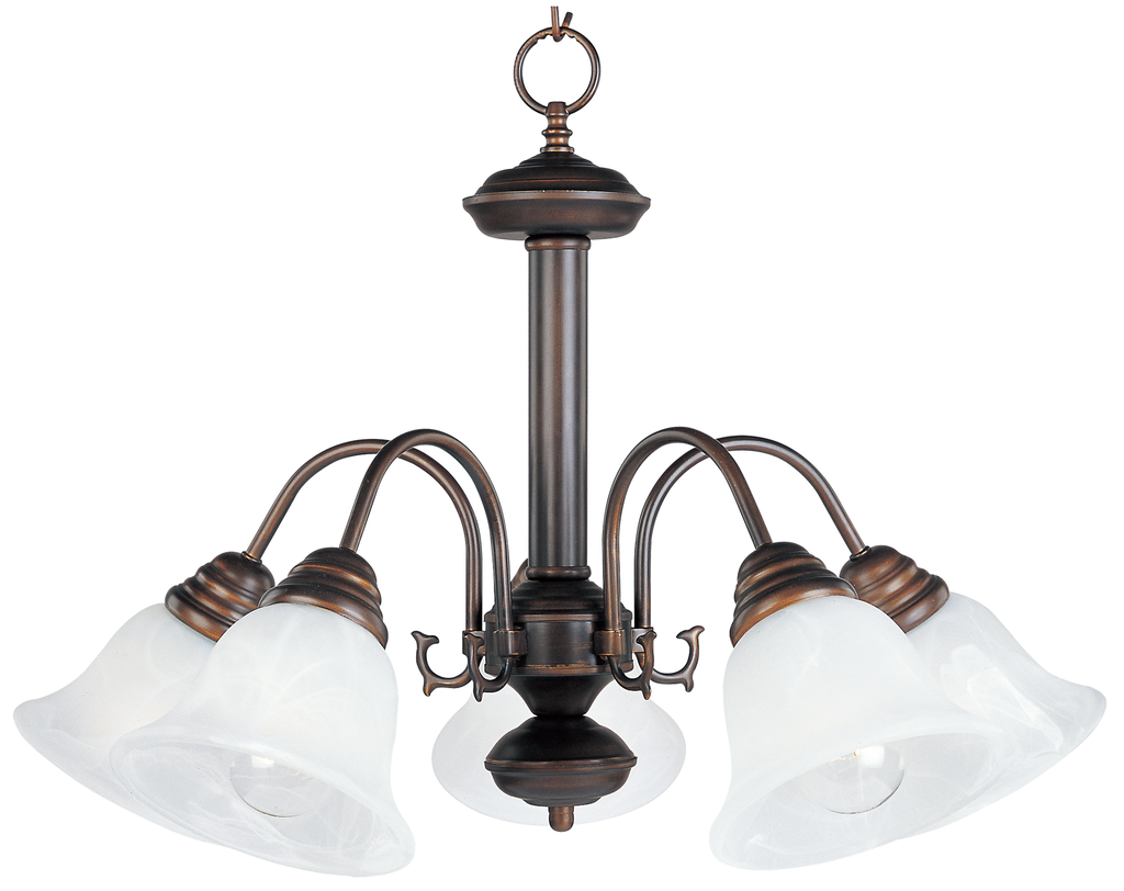 Product image for Malaga 5 Light Chandelier - Oil Rubbed Bronze w/ Marble Glass