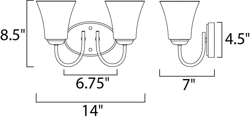 Logan 2-Light Bath Vanity, Oil Rubbed Bronze