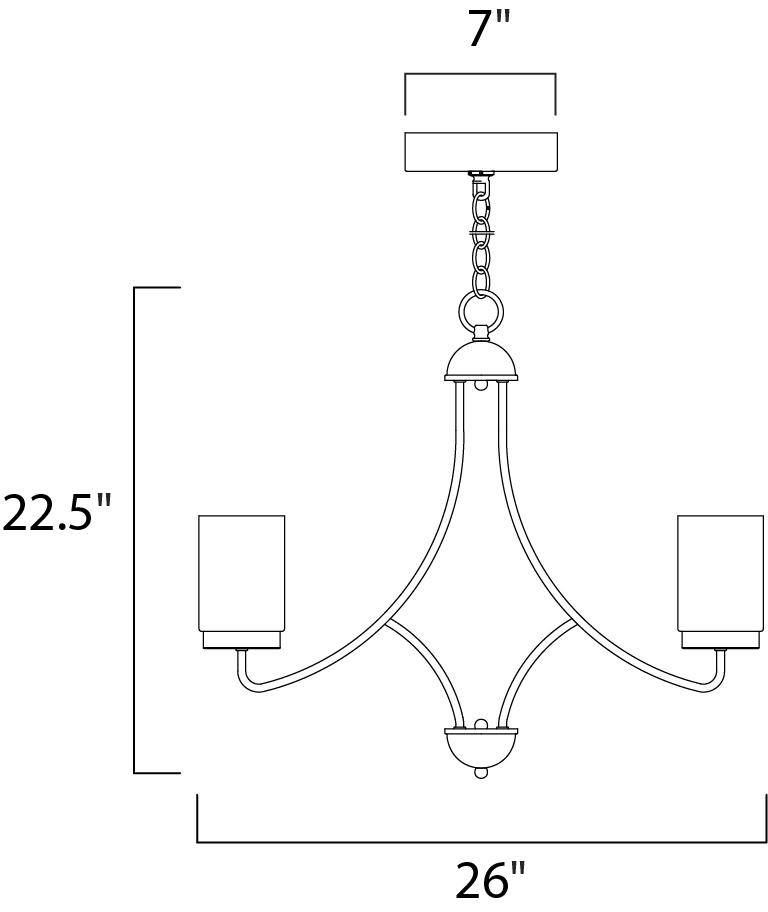 Mod 5-Light LED Chandelier, Satin Nickel