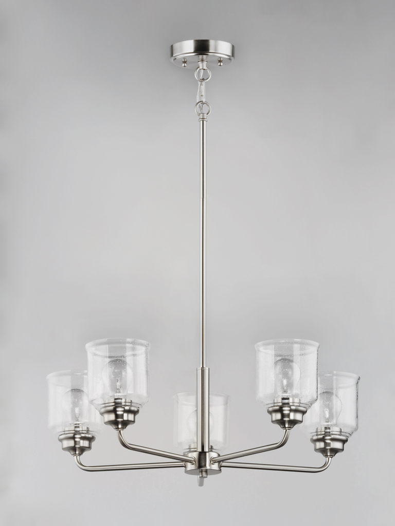 Acadia 5-Light Chandelier, Satin Nickel