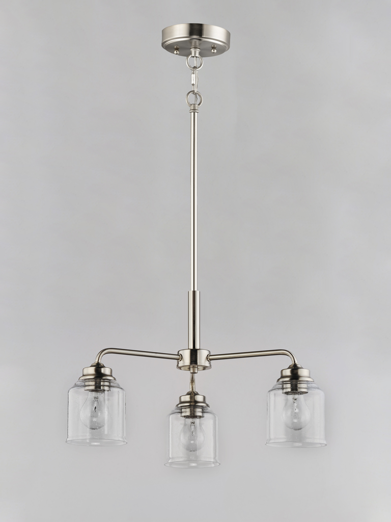 Acadia 3-Light Semi-Flush Mount/Chandelier, Satin Nickel