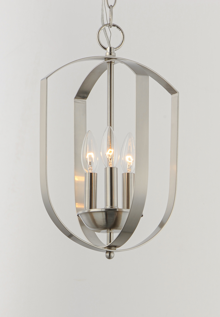Provident 3-Light Chandelier, Satin Nickel