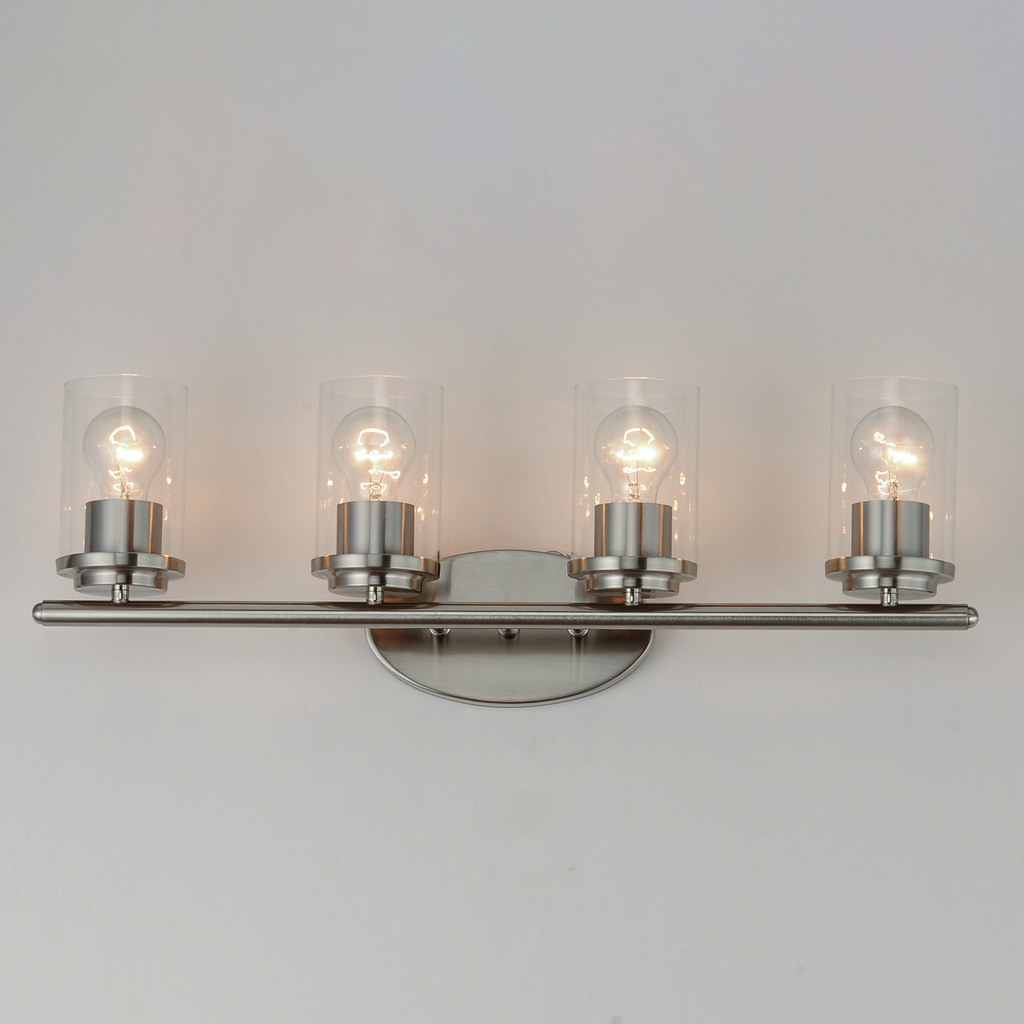 Corona 4-Light Bath Vanity, Satin Nickel