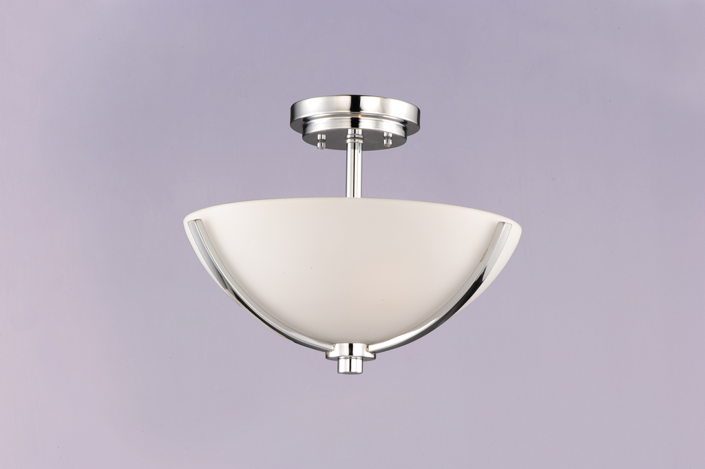 Deven 3-Light Semi-Flush Mount, Satin Nickel