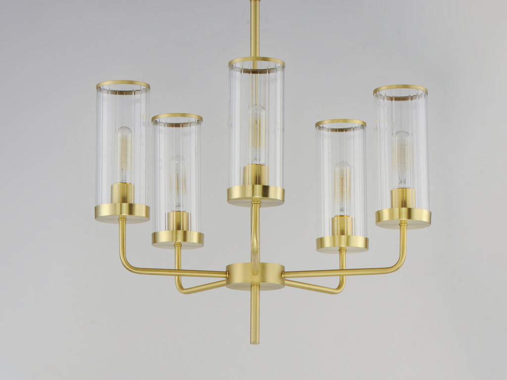 Crosby 5-Light Chandelier, Satin Brass
