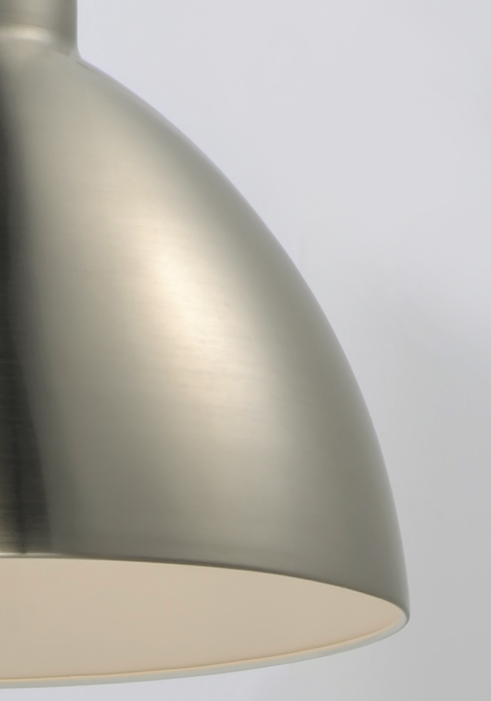 Cora 13.75" Pendant, Satin Nickel