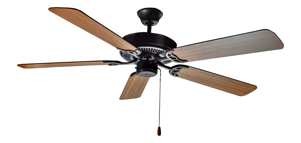 Basic-Max 52" Ceiling Fan Black/Walnut Blades, Black