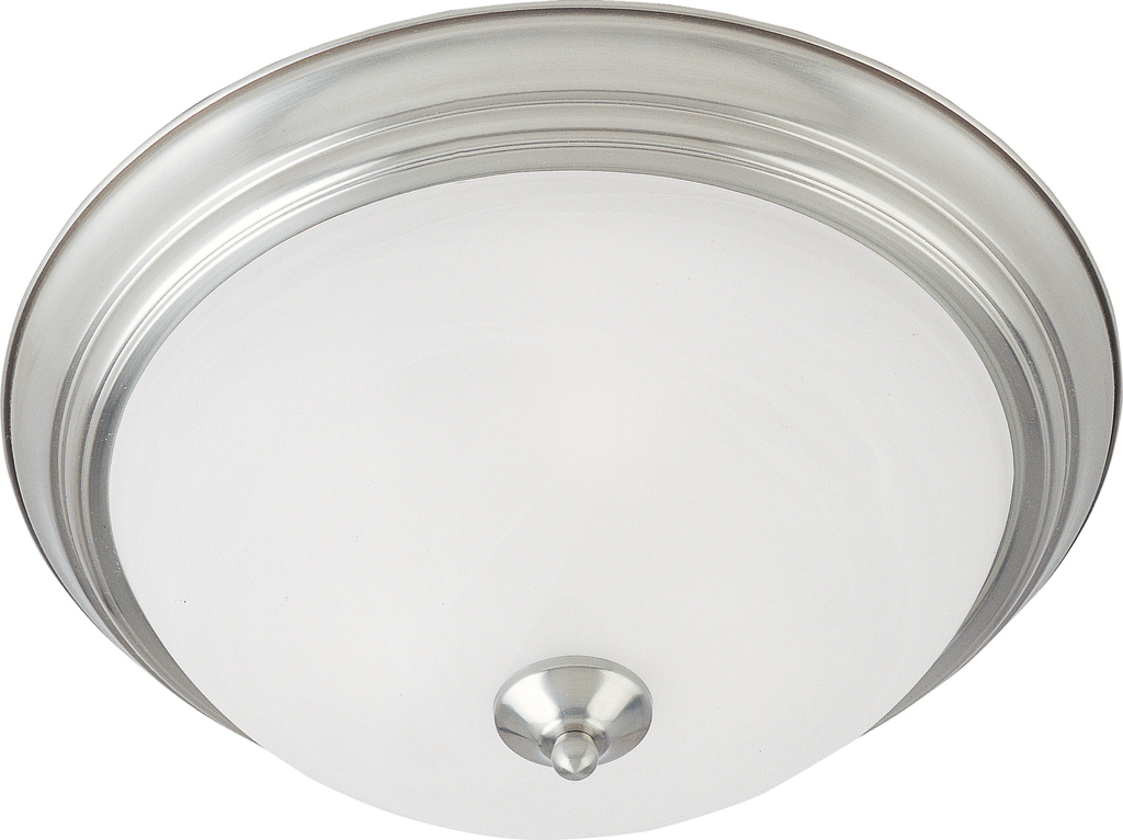 Product image for Essentials 2 Light Flush Mount - Satin Nickel w/ Marble Glass