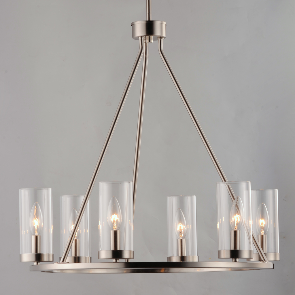 Sentinel 6-Light Chandelier, Satin Nickel