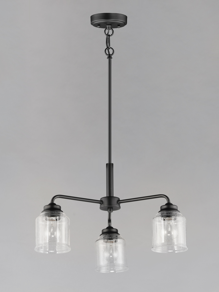 Acadia 3-Light Semi-Flush Mount/Chandelier, Black