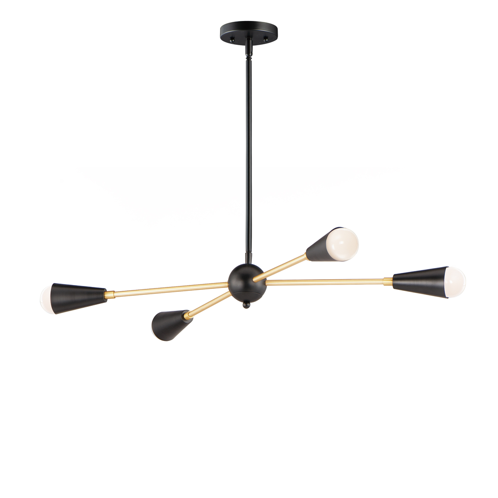 Product image for Lovell 4 Light Pendant - Black/Satin Brass