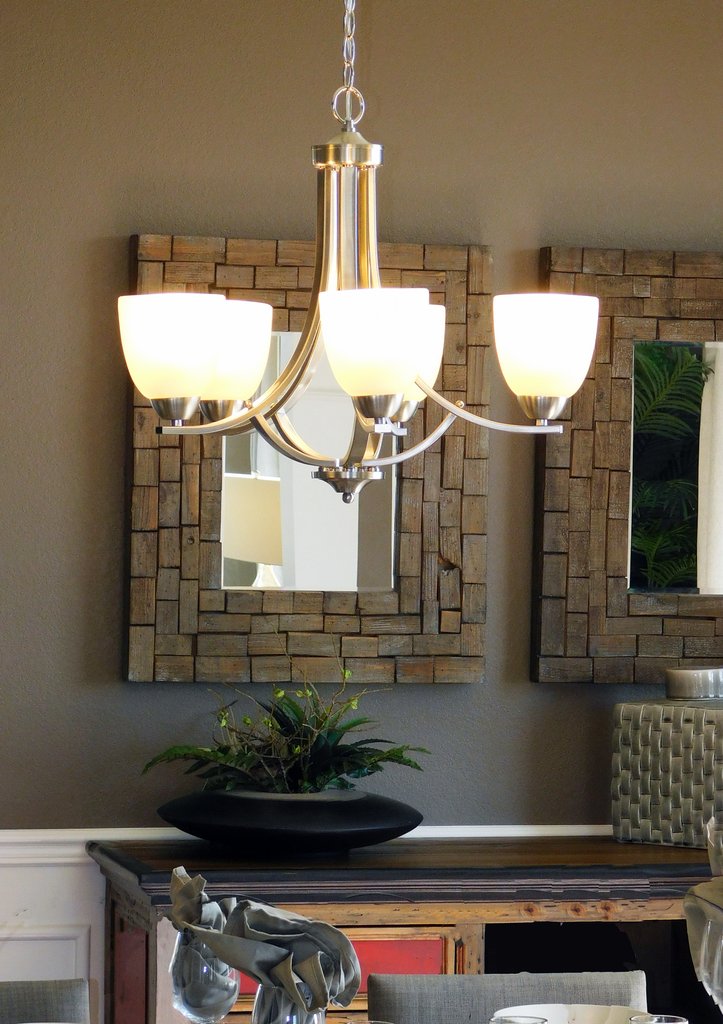 Stefan 5-Light Chandelier, Satin Nickel