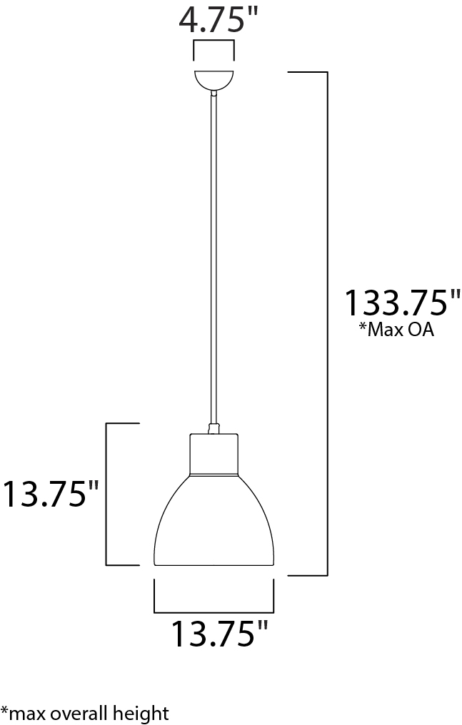 Cora 13.75" Pendant, Satin Nickel