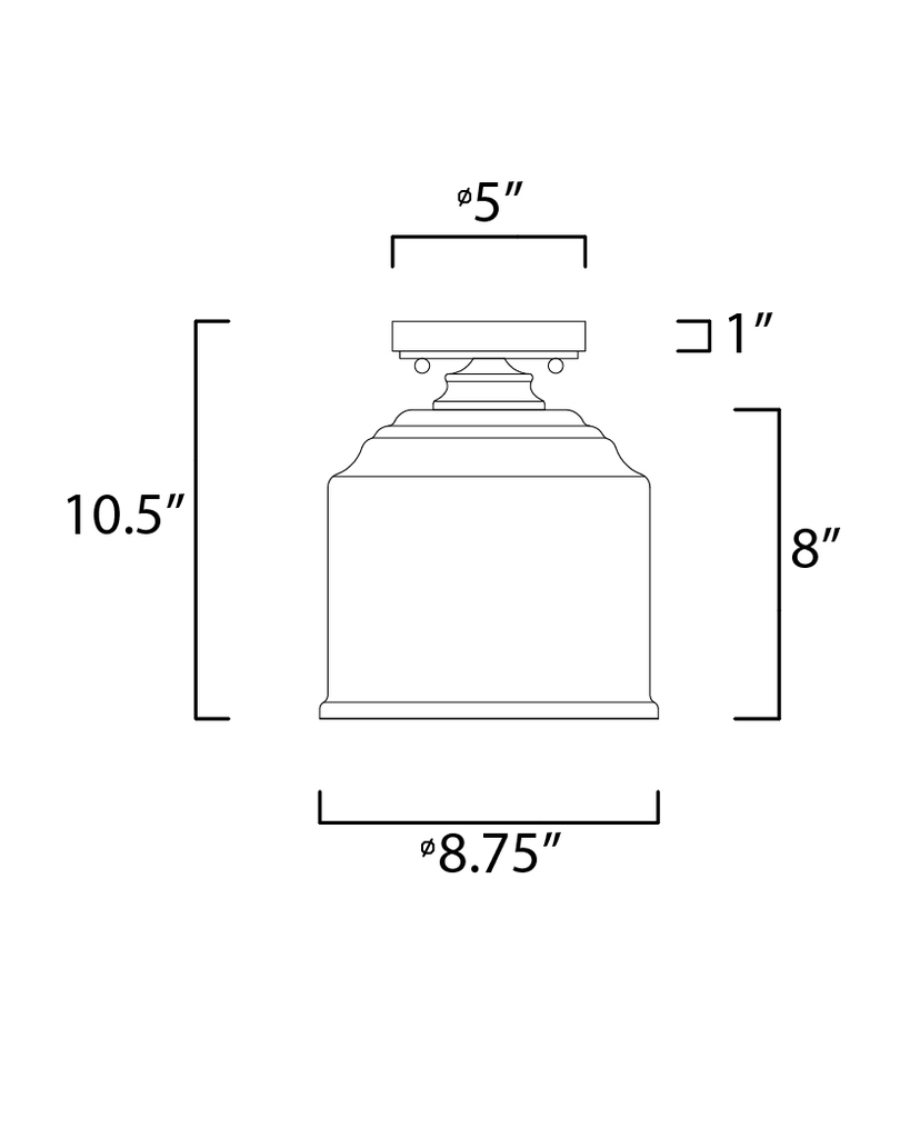 Acadia 1-Light Semi-Flush Mount, Satin Nickel