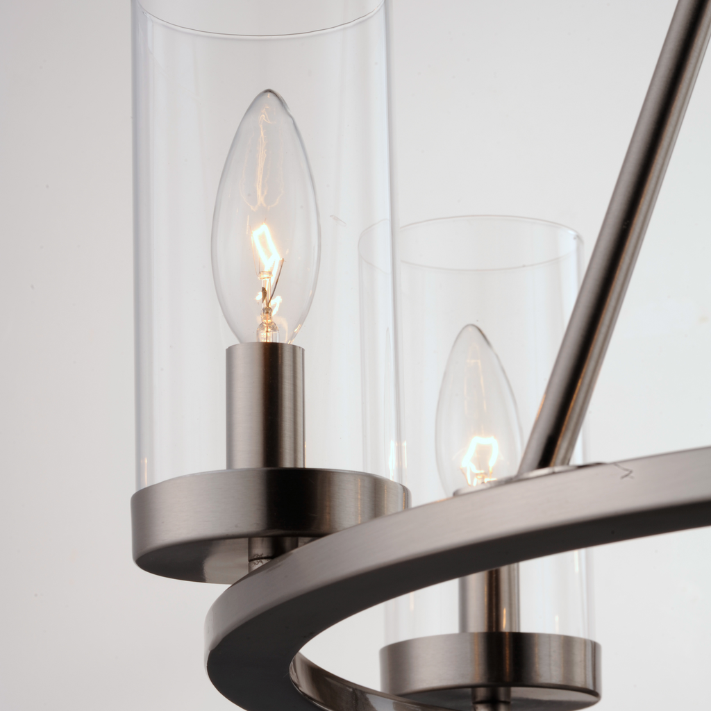 Sentinel 6-Light Chandelier, Satin Nickel