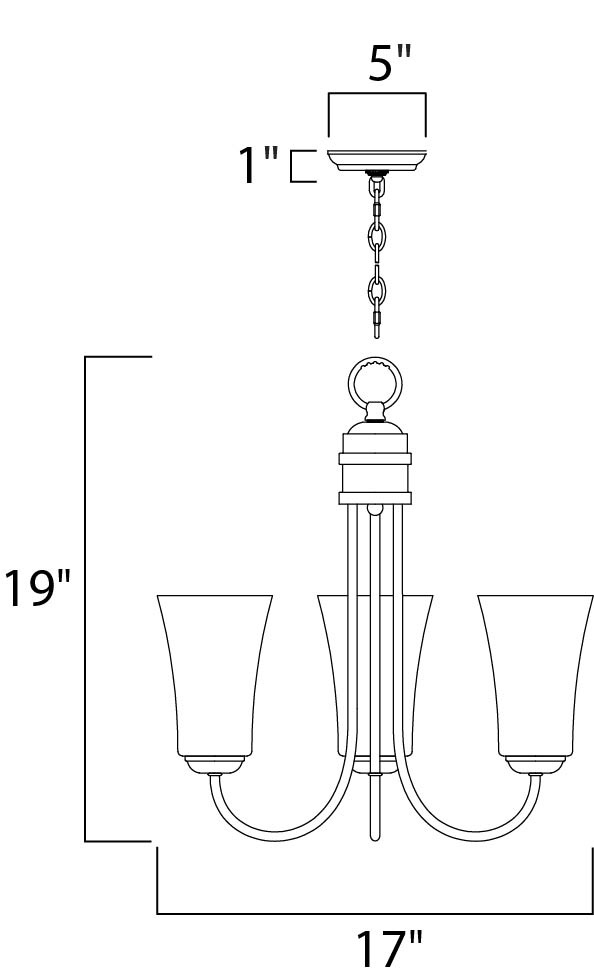 Logan 3-Light Chandelier, Oil Rubbed Bronze