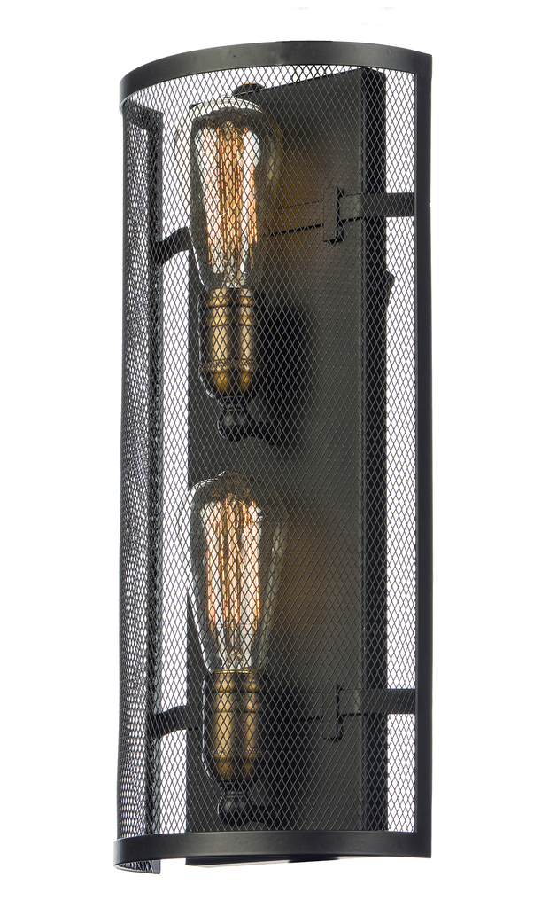 Product image for Palladium 2 Light Wall Sconce - Black/Natural Aged Brass