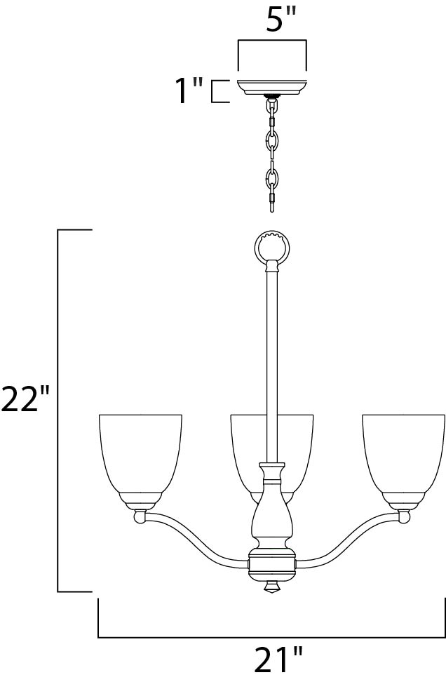 Stefan 3-Light Chandelier, Oil Rubbed Bronze