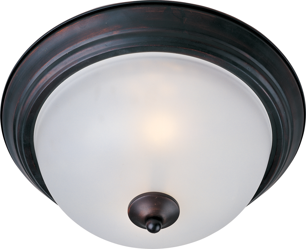 Product image for Essentials 2 Light Flush Mount - Oil Rubbed Bronze w/ Frosted Glass