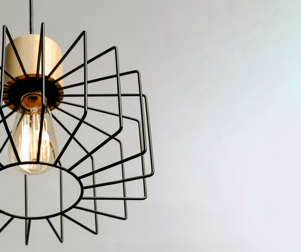 Bjorn 1-Light Mini Pendent, Black / Natural Wood