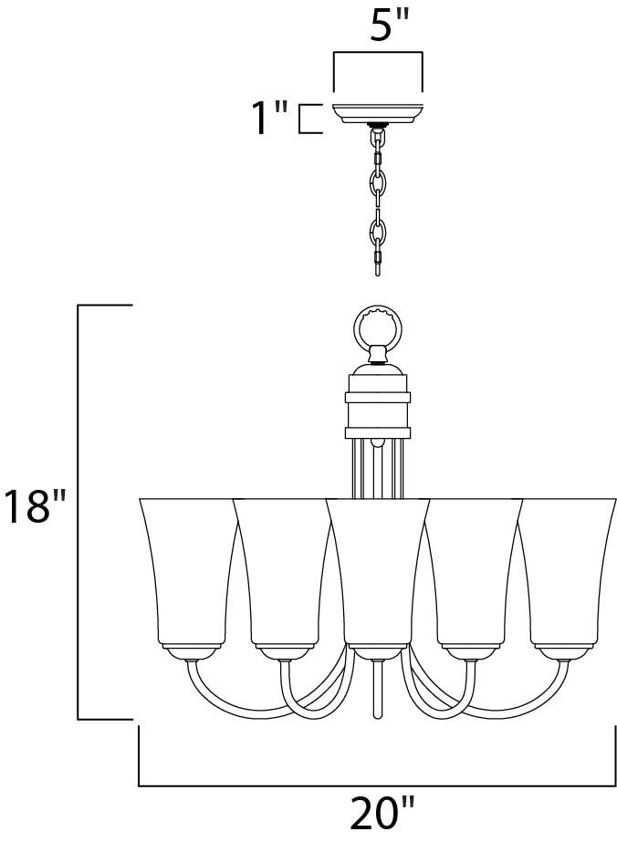 Logan 5-Light Chandelier, Oil Rubbed Bronze