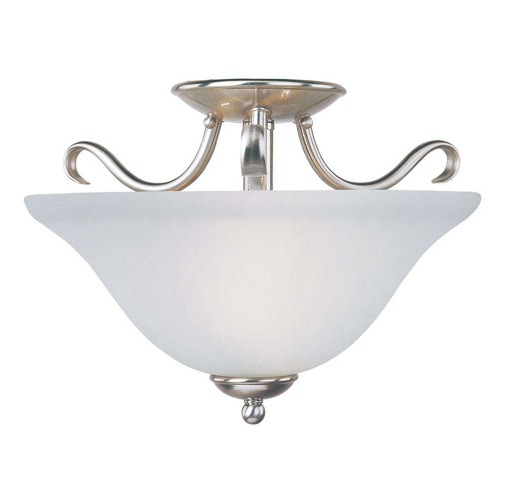Product image for Basix 2 Light Semi-Flush Mount - Satin Nickel